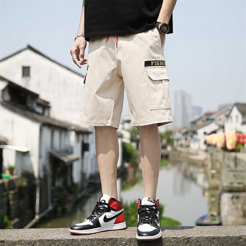2021夏季新款青少年休闲流行大口袋宽松工装裤,男装休闲裤,电商A128