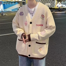针织开衫男韩版潮流刺绣高街帅2024春季新款ins毛衣外套MZ428-P41，男装针织衫/毛衣，星座412-3