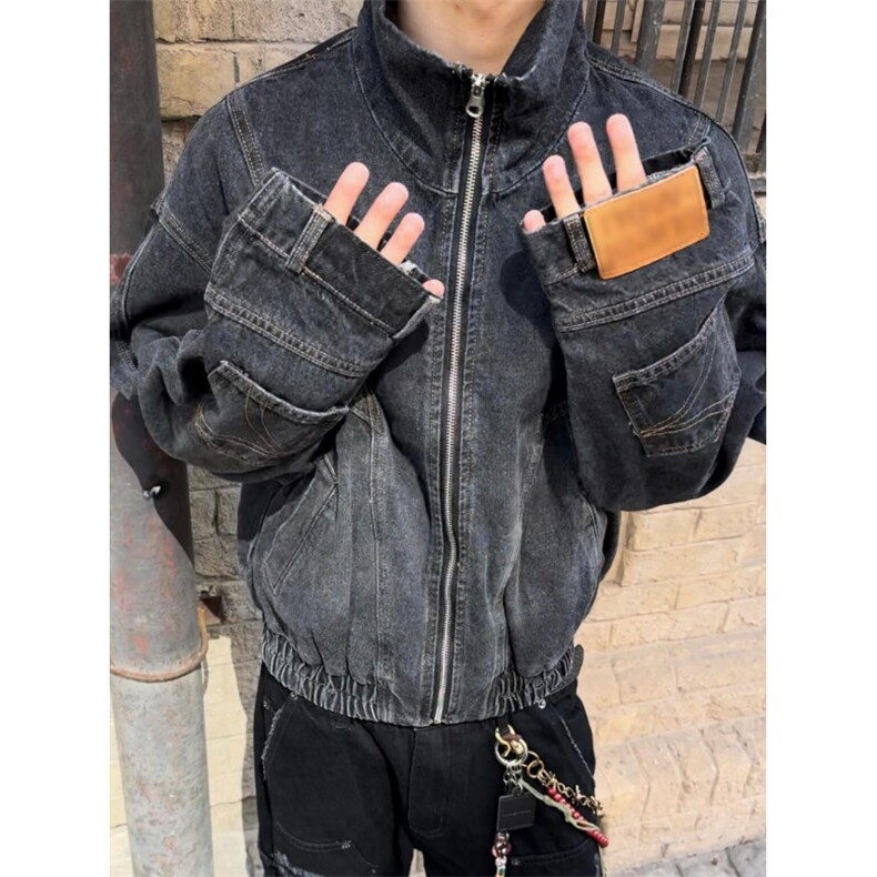 【有货】美式倒装牛仔外套男高级感痞帅工装夹克N8634CC-特P78图片