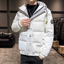现货仓库桥园路连帽潮牌时尚韩版宽松鲨鱼皮羽绒服短款外套，男装羽绒服，星座301D-5(原星座1415）