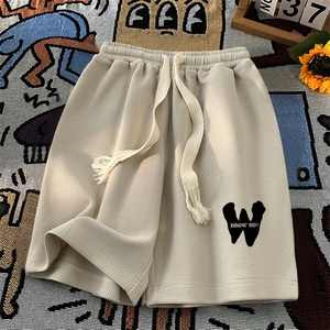 24新款 夏季休闲宽松直筒W印花华夫格短裤 HK105-p25控38图片