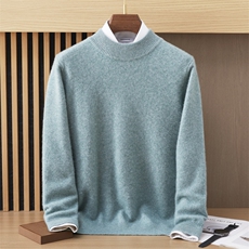 简约针织衫男毛线衫2024年秋季半高领领羊绒衫，男装羊绒套衫，戎美山
