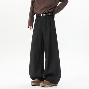 8XL-M 特大码亚麻阔腿裤男夏棉麻西装裤垂感冰丝裤K981P68图片