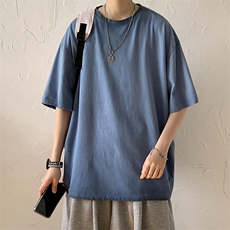 新品！港风短袖T恤水洗做旧i男士宽松ns潮牌百搭上衣TC3100-P29，男装T恤，星座717
