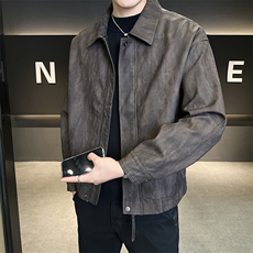 美式皮衣男2026新款秋季复古潮牌宽松机车皮夹克A313-2582-P165，男装夹克，电商A313