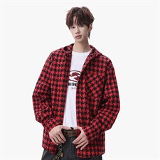 衬衫男春季新款港风宽松连帽大码格子长袖衬衣CS1981-P42，男装衬衫，星座214-3