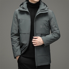 冬季新款羽绒服男士连帽中长款宽松休闲简约百搭外套ZG2927-P260，男装羽绒服，电商B212（原钱塘6029）