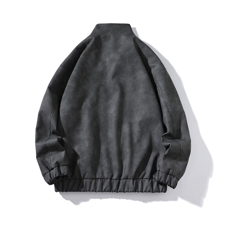 秋季宽松夹克男港风复古怀旧美式骑行机车服PU皮衣外套JK667-P95,男装夹克,星座505-3