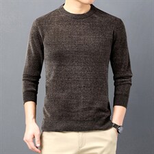 B-N21851冬季新款男士圆领毛衣雪尼尔加绒针织打底衫男装保暖P49，男装针织衫/毛衣，电商B360