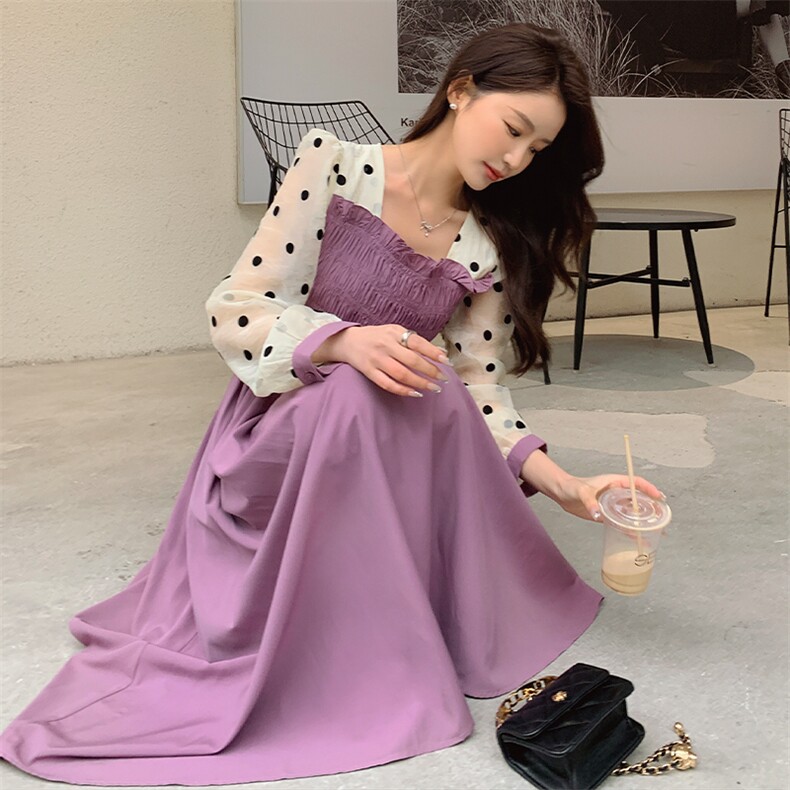 现货，新品韩版拼接连衣裙款号3076,女装连衣裙,浙宝276（原081）