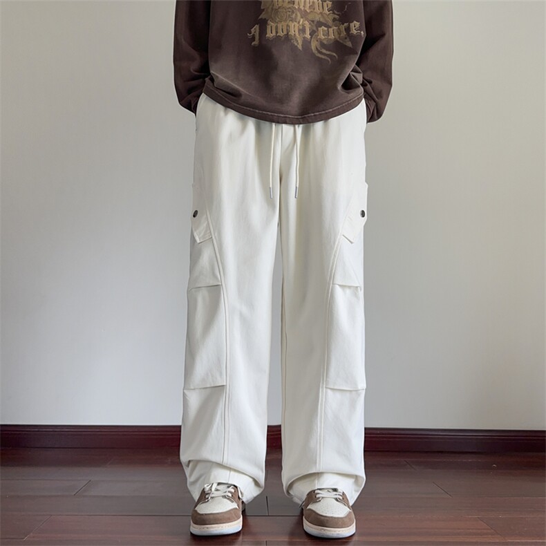 秋季新款休闲裤男纯棉工装裤宽松拖地裤纯色长裤K9906-P45控68,男装休闲裤,星座209-2