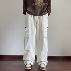 秋季新款休闲裤男纯棉工装裤宽松拖地裤纯色长裤K9906-P45控68，男装休闲裤，星座209-2