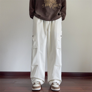 秋季新款休闲裤男纯棉工装裤宽松拖地裤纯色长裤 K9906-P45 控68图片