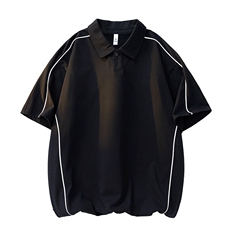 2025夏季新款五分袖翻领T恤男百搭宽松内搭情侣打底衫，男装Polo衫，星座1206-1（原A206-1）