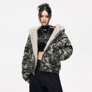 座山雕冬季加厚百搭连帽棉衣复古潮牌外套男 B2519-特P88图片