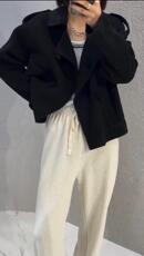 2022新款洋气扣扣设计羊毛双面呢大衣，其它，L·H·X