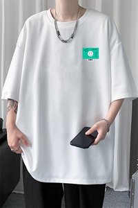 HT73264-P22 华夫格t恤男短袖男大码五分袖  短句风图片