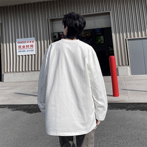 宽松潮流百搭美式T恤男秋季新款圆领潮牌嘻哈上衣-A1197TP25控39