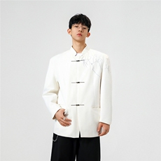 可二开「折棘」荆棘立体绣设计大码M-5XL中式西服XF78058P90控138，男装西服，星座227-7