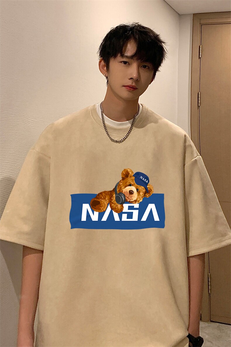 NASA麂皮绒短袖t恤男大码半袖男JD82247-P25,男装T恤,电商A040