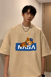 NASA麂皮绒短袖t恤男大码半袖男 JD82247-P25图片