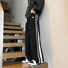 8XL-M特大码直筒运动裤微喇休闲长裤美式高街阔腿裤子KZ1923/P55，女装休闲裤，电商B238