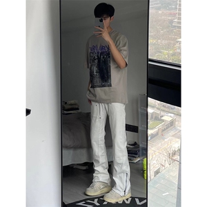 美式高街微喇叭牛仔裤B342-K7030-P65控88图片