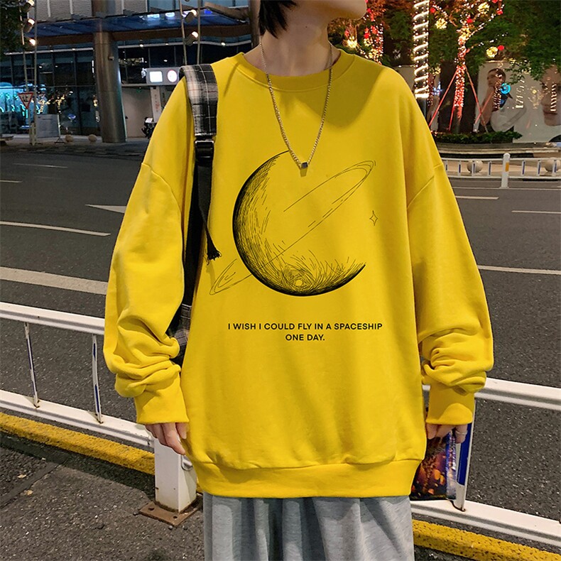 S6246-P28秋季圆领卫衣男大码韩版宽松长袖外套,男装卫衣,电商A040