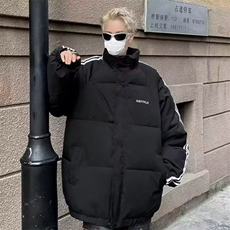 情侣棉服男ins港风2025年新款小众立领设计感宽松棉衣面包服外套，男装棉衣，星座506A