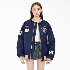 现货欧美街头刺绣飞行员外套秋冬季潮牌机车夹克棉衣棒球服，男装夹克，电商A105
