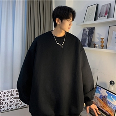 男生潮流春季上衣宽松百搭纯色落肩圆领卫衣JK23302-特批20控39，男装卫衣，星座605(原A050)