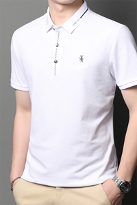 夏季新款男士翻领短袖t恤中年有领男装上衣服休闲POLO衫图片