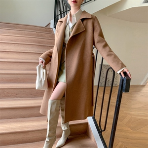 时尚百搭经典简约女装双面呢大衣优雅显瘦长款外套气质女神必备图片