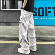 秋冬新款美式户外潮牌工装裤男女同款新款皱感直筒休闲裤，男装工装外套，星座506A