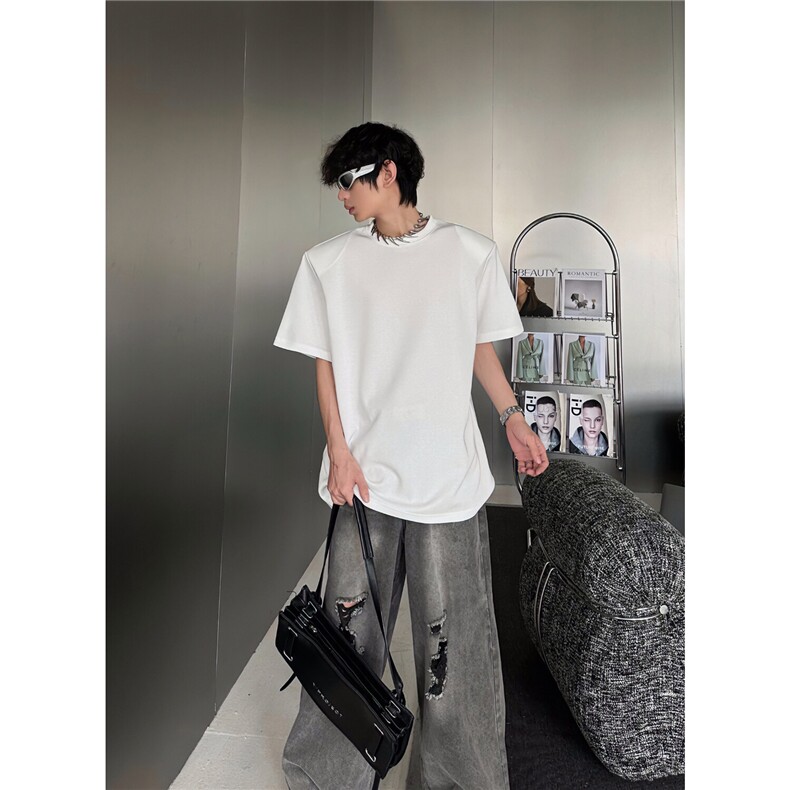 网图新款260G高品质圆领垫肩短袖T恤可二开有大码潮DJ901-P22,男装T恤,电商C310-1