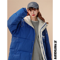 中性22冬季新款字母印花连帽面包服棉服宽松棉衣MY151P115控148，男装棉衣，A247A