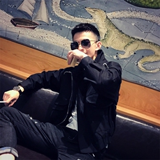 社会风秋纯色立领大口袋夹克B297-1903-P105，男装夹克，电商B297