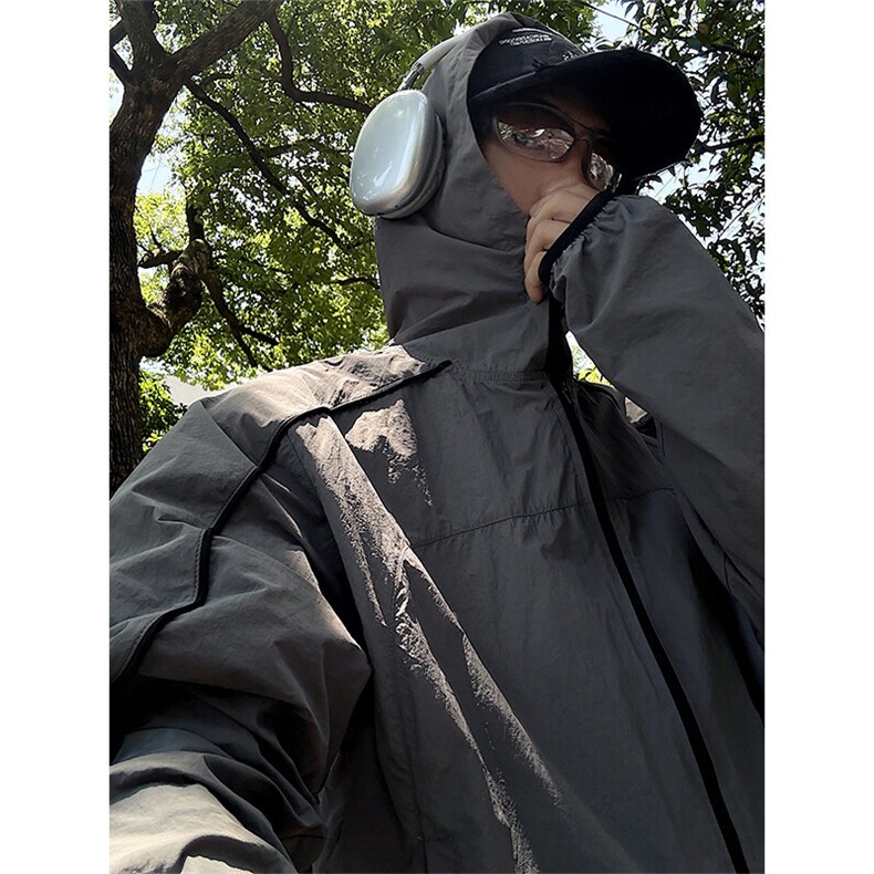 UPF50+连帽防晒衣5X4022-TP4579防紫外线轻薄透气皮肤衣男,男装夹克,电商A102