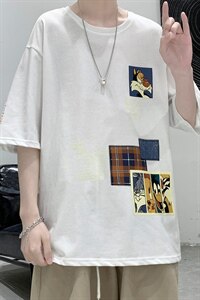 大皂港风夏季短袖t恤男潮流短袖A210—A8306-P28图片