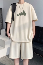 280g重磅抖音男士夏季短袖t恤情侣套装A417P65，男装T恤，电商A309