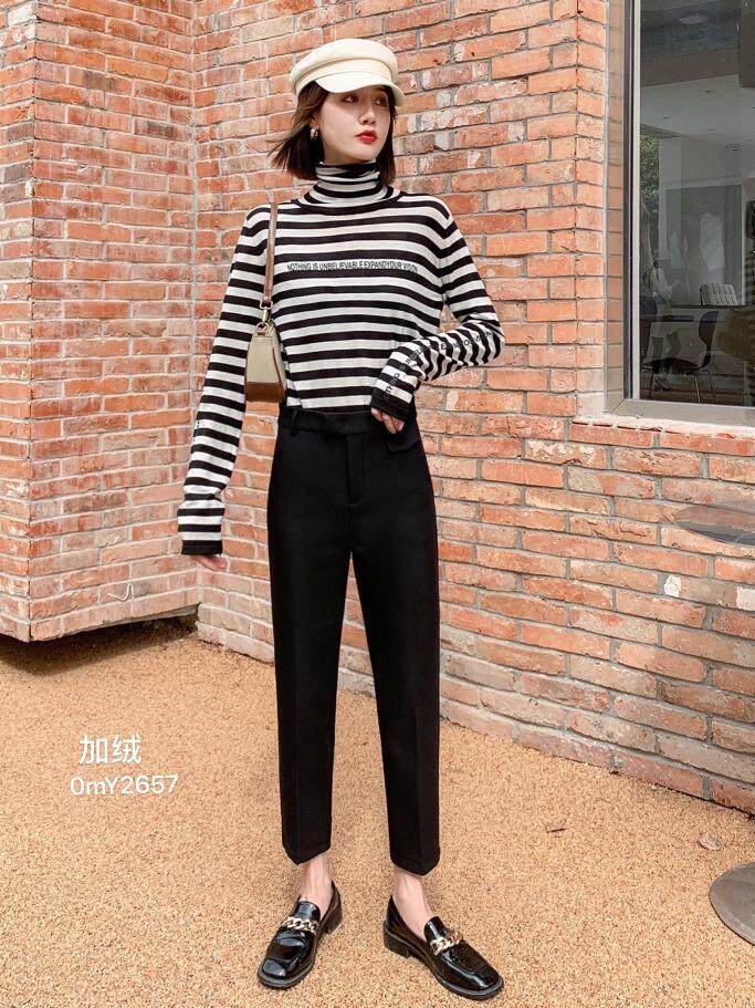 加绒西装裤，女装休闲裤，欧美吔