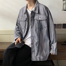 秋季宽松牛仔外套男潮牌ins复古夹克港风X327P68，男装夹克，星座1116-2