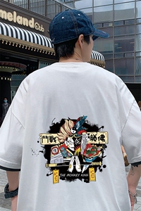 JT55016-P25 假两件短袖t恤男大码胖子半袖体恤半截袖 港风图片