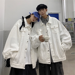 2024春季港风印花大码情侣外套牛仔夹克男女JK552-P65控价88图片