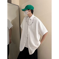 2024衬衫男夏装港风学生宽松小众设计感新款男上衣外穿CY684-P35，男装衬衫，星座412-3