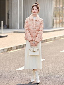 优雅风羽绒服女冬季2025年新款白鸭绒加厚保暖外套图片