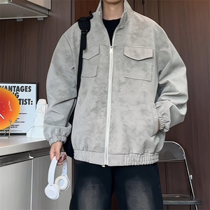 PY5071/P85春装新款宽松皮衣皮夹克男休闲百搭潮流痞帅上衣外套图片