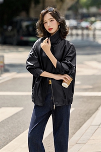海宁皮衣女外套2025春秋新款时尚皮夹克时尚休闲宽松显瘦上衣图片