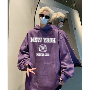 抖音得物供货提供视频秋冬重磅美式麂皮绒连帽卫衣JLM19
