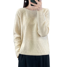 套头圆领纯色长袖通勤2024年秋季简约羊毛衫，女装羊毛衫，德晨羊绒